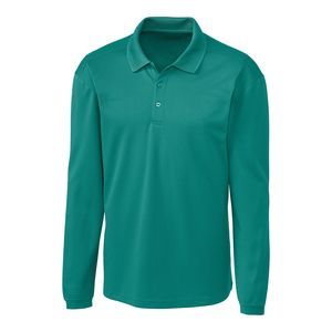 NWT Clique Teal Green Spin Eco Performance Jersey Long Sleeve Mens Polo